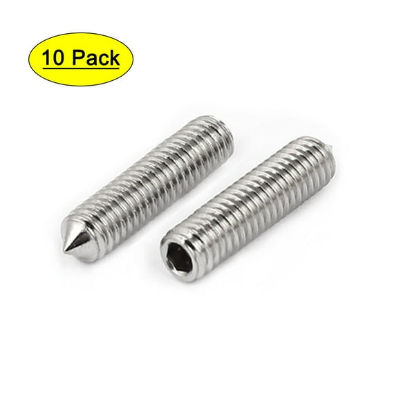 uxcell 50Pcs M4x3mm Internal Hex Socket Set Grub Screws Cone Point 304 Stainless Steel Screw uxcell 50Pcs M4x3mm Internal Hex Socket Set Grub Screws Cone Point 304 Stainless Steel Screw
